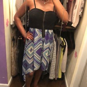 Multi colored Hi-lo dress